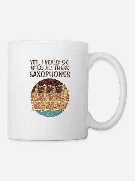 Saxophone Arten - Tasse - Weiß