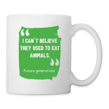 Vegan Fleischlos Tierlieb & Veganer - Tasse - Weiß - Rechts