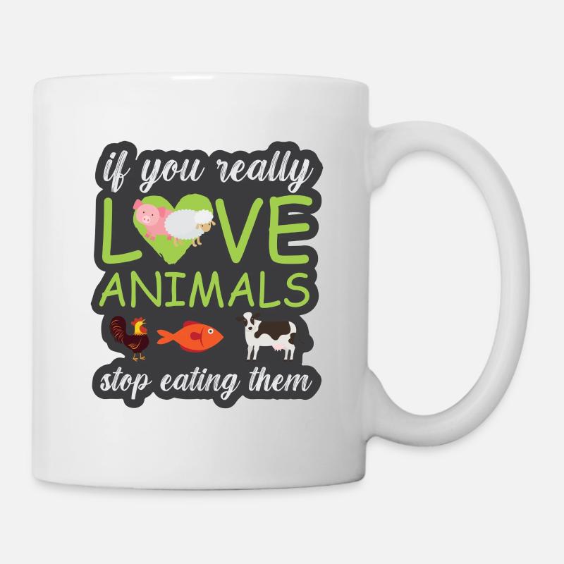 Vegan Fleischlos Tierlieb & Veganer - Tasse - Weiß