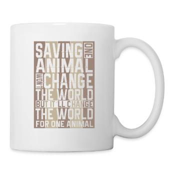Vegan Fleischlos Tierlieb & Veganer - Tasse - Weiß - Rechts
