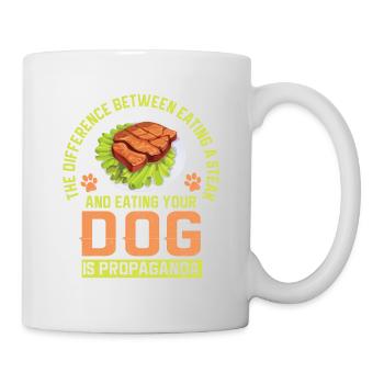 Vegan Fleischlos Tierlieb & Veganer - Tasse - Weiß - Rechts