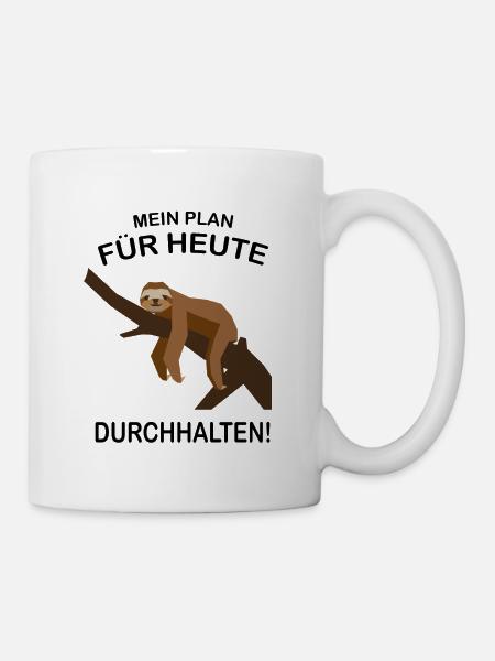 Mein Plan für Heute - Durchhalten - Tasse - Weiß