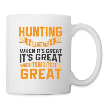 Jagen Jagdspruch & Jäger Geschenkidee - Tasse - Weiß - Rechts