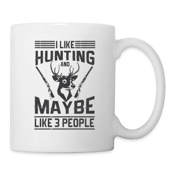 Jagen Jagdspruch & Jäger Geschenkidee - Tasse - Weiß - Rechts