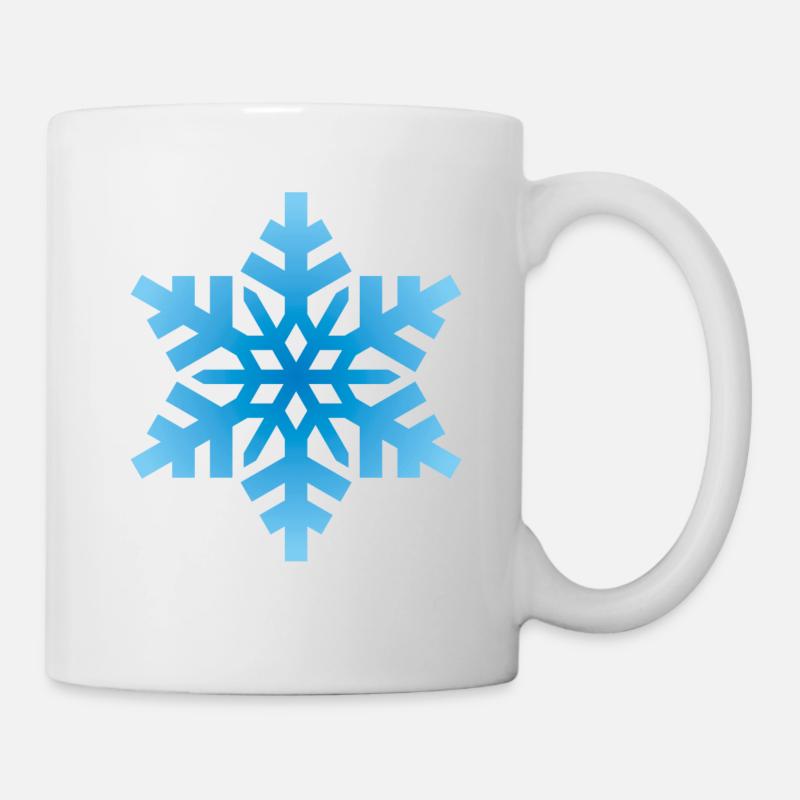 Hellblaue Schneeflocke - Tasse - Weiß