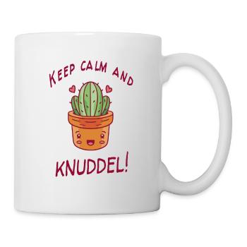 Kaktus Humor Keep Calm And Knuddel Geschenkidee - Tasse - Weiß - Rechts