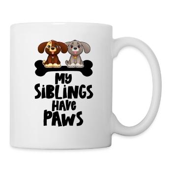 My siblings have paws dogs baby cats - Mug - white - Right