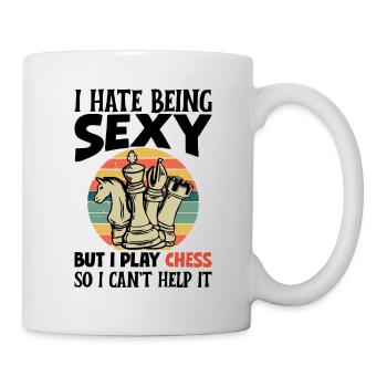 Schach Figuren Schachbrett Schachspieler Schach - Tasse - Weiß - Rechts