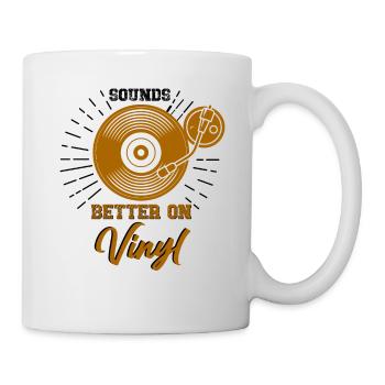 Platine vinyle vinyle rétro collection - Mug blanc - blanc - Droite