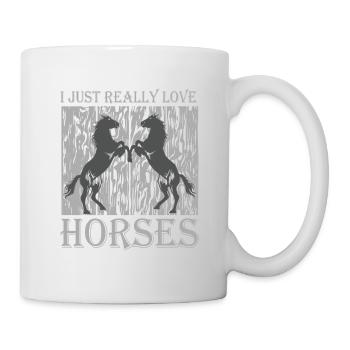 Schönes Reiten Pferde Spruch für Reiter - Tasse - Weiß - Rechts