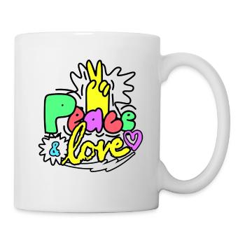 Peace and Love Amour et Paix - Mug blanc - blanc - Droite