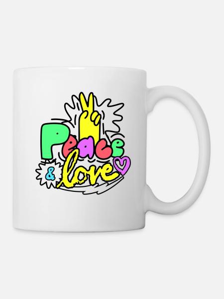 Peace and Love Amour et Paix - Mug blanc - blanc