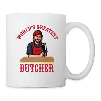 Metzger Fleischer Sprücher I Metzgerei - Tasse - Weiß - Rechts
