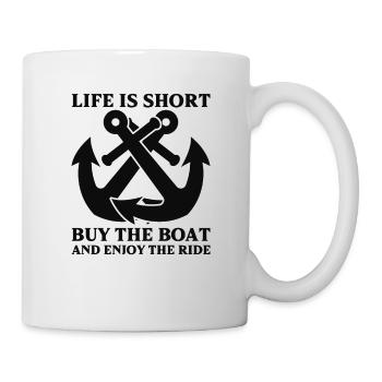 Boating Dad Boat Captain Pontoon Sailor Cruising - Mug - white - Right