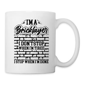 Masonry, masonry, bricklayer, apprentice, mason, master - Mug - white - Right