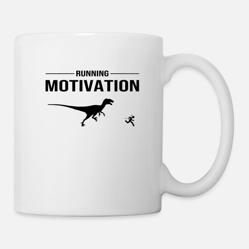 Running motivation - Course à pied dino - Mug blanc - blanc