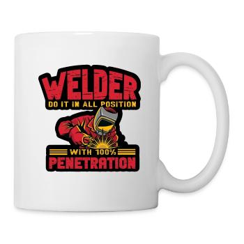 Schweißen Schweißer Spruch Schlosser - Tasse - Weiß - Rechts
