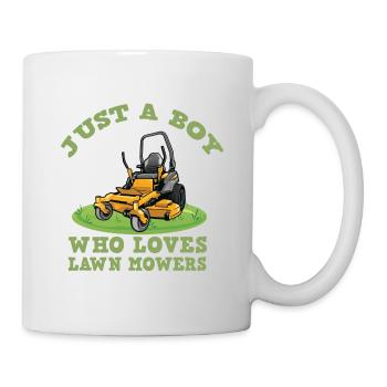 Rasenmäh Motiv I Rasenmäher für Gärtner - Tasse - Weiß - Rechts
