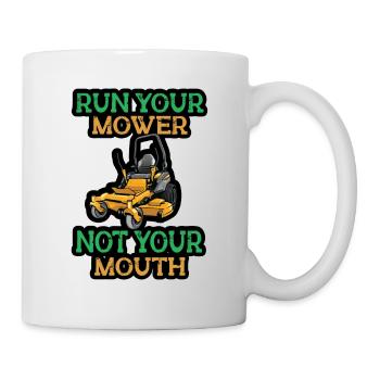 Rasenmäh Motiv I Rasenmäher für Gärtner - Tasse - Weiß - Rechts