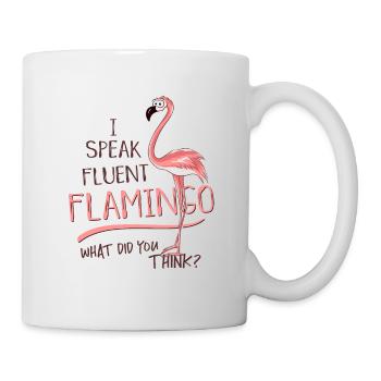 Je parle couramment le flamant rose! Sauvagine rose - Mug blanc - blanc - Droite