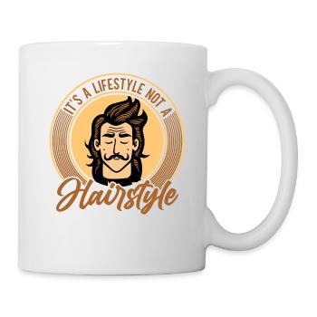 Mullet Frisur Vokuhila Frisur - Tasse - Weiß - Rechts