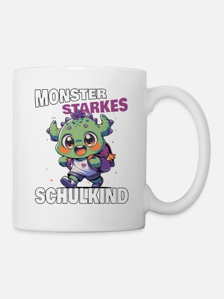 Einschulung Schule Monster starkes Schulkind - Tasse - Weiß