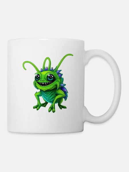 Grüne Monster-Grille - Tasse - Weiß