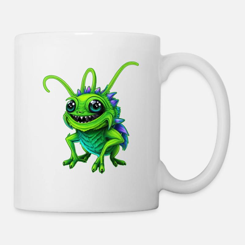 Grüne Monster-Grille - Tasse - Weiß