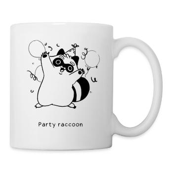 Types de ratons laveurs | Raton laveur de fête - Mug blanc - blanc - Droite