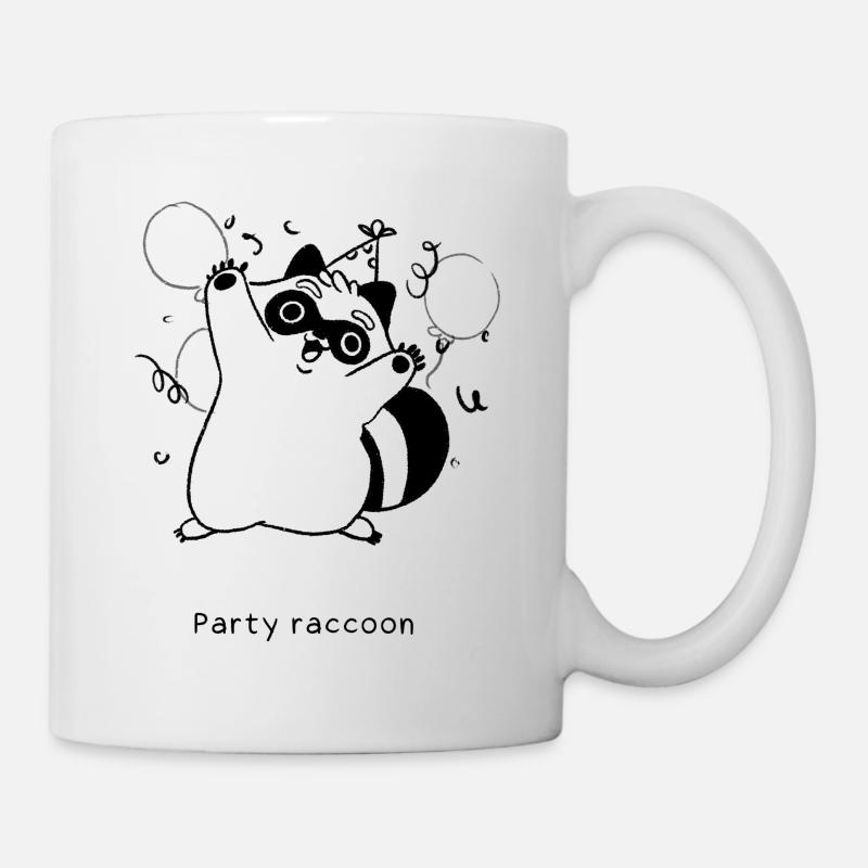 Raccoon Types | Party Raccoon - Tasse - Weiß