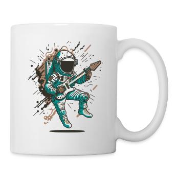 Astronaut spielt E-Gitarre - Tasse - Weiß - Rechts