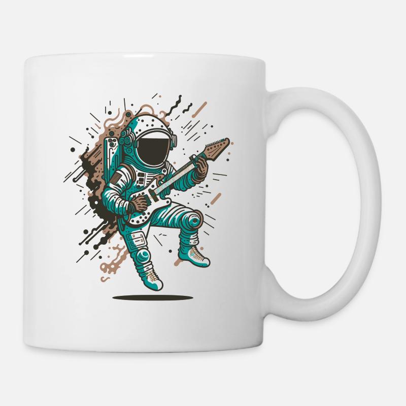 Astronaut spielt E-Gitarre - Tasse - Weiß