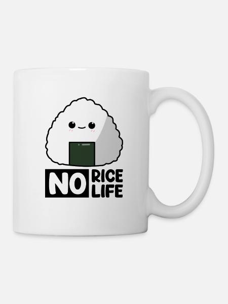 No Rice No Life Funny Foodie - Mug - white