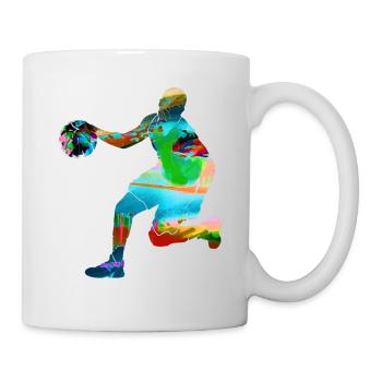 Basketball,ball, bunt , Graffiti - Tasse - Weiß - Rechts