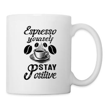 Coffee lover Caffeine and positivity Coffee-themed - Mug - white - Right