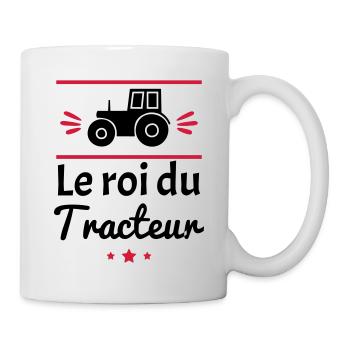 le roi du tracteur, cadeau agriculteur - Mug blanc - blanc - Droite