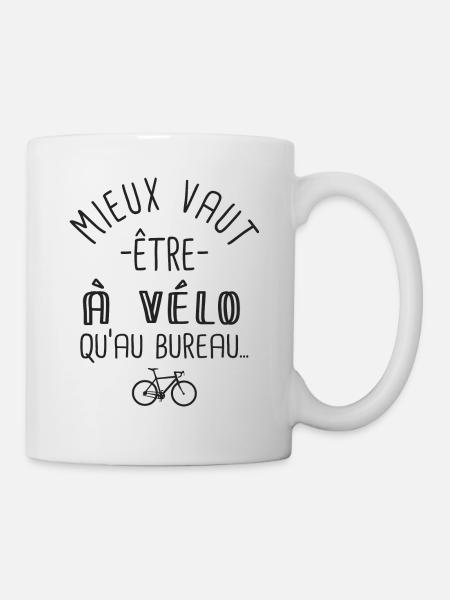 velo humour vélo cadeau homme femme cycliste - Mug blanc - blanc