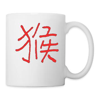 Affe (Tierkreiszeichen) Chinesisches Zeichen - Tasse - Weiß - Rechts