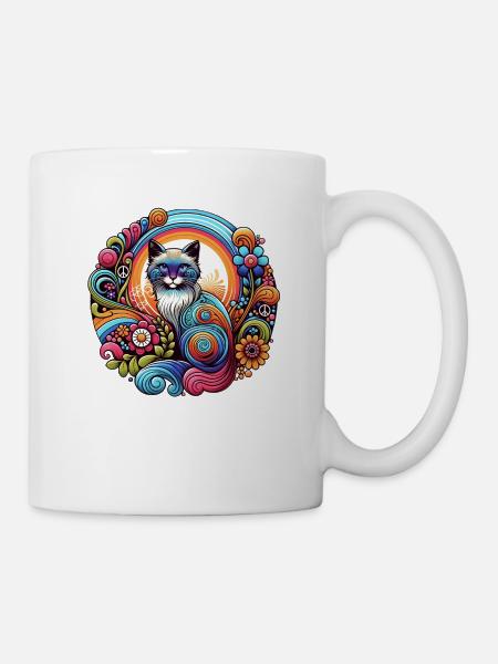Cat 70s - Mug - white