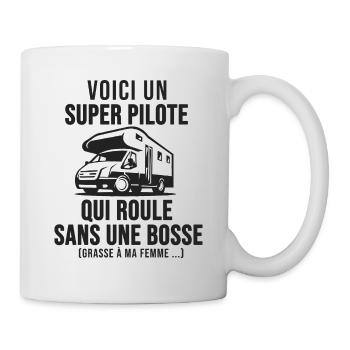 Camping cadeau papy papa camping car - Mug blanc - blanc - Droite