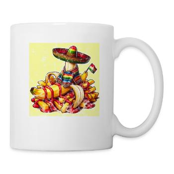 Cinco de Mayo Banane mit Ketchup und Pommes - Tasse - Weiß - Rechts