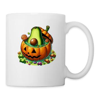 Avocado im Halloween-Kürbis - Tasse - Weiß - Rechts