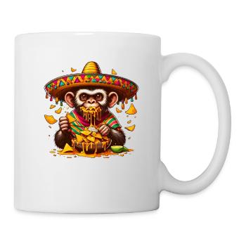 Cinco de Mayo Affe mit Nachos - Tasse - Weiß - Rechts