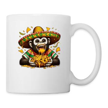 Cinco de Mayo Affe mit Nachos - Tasse - Weiß - Rechts