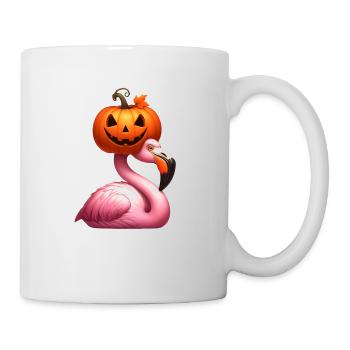 Flamingo with Halloween Pumpkin Hat - Mug - white - Right