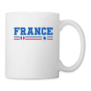 FRANKREICH Flagge und Wappen Frankreichs. Ertragen - Tasse - Weiß - Rechts
