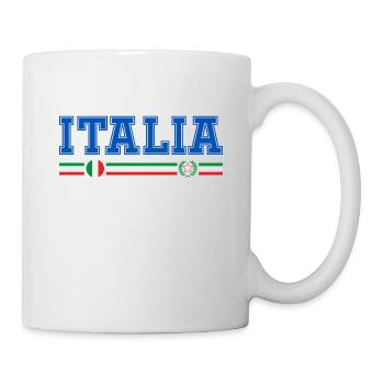 ITALIA flag and emblem of Italy. Supporters - Mug - white - Right