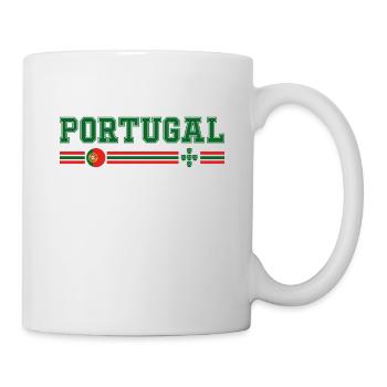 PORTUGAL Flagge und Emblem Portugals. Ertragen - Tasse - Weiß - Rechts