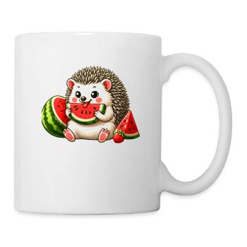 Hérisson aime la pastèque - Mug blanc - blanc - Droite