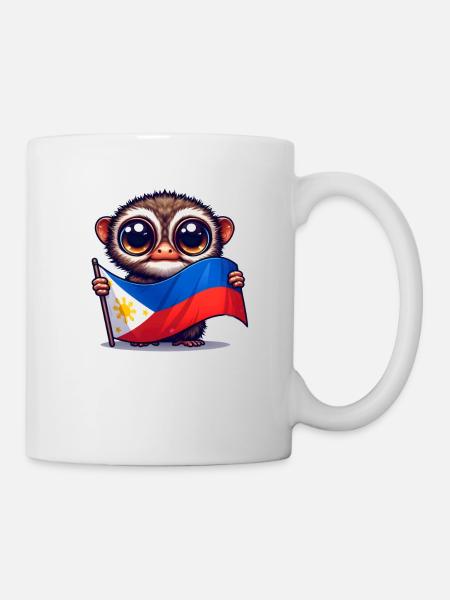 Tarsier mit philippinischer Flagge - Tasse - Weiß